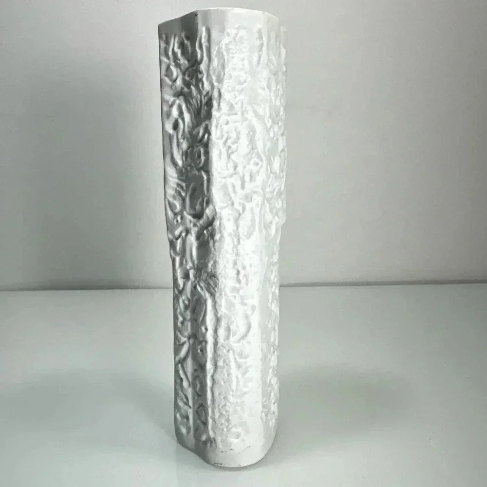 Schwahn‎ Lorenz Hutschenreuther Brutalist White Modernist Bisque Porcelain  Vase
